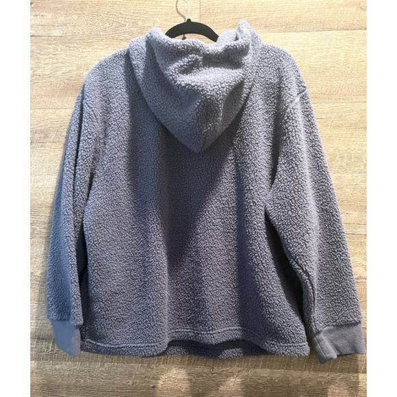 Koolaburra By Ugg Blue Sherpa Hooded Pullover Size Large - Picture 2 of 5